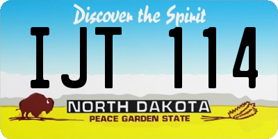 ND license plate IJT114