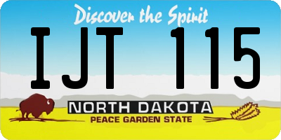 ND license plate IJT115
