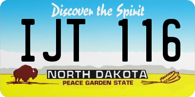 ND license plate IJT116