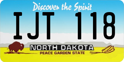 ND license plate IJT118