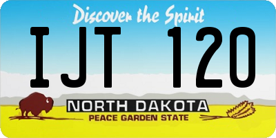ND license plate IJT120