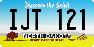 ND license plate IJT121