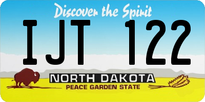 ND license plate IJT122
