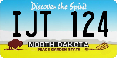 ND license plate IJT124