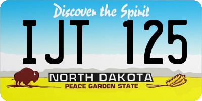 ND license plate IJT125