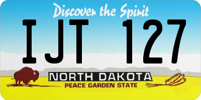 ND license plate IJT127