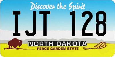 ND license plate IJT128