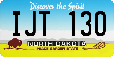 ND license plate IJT130