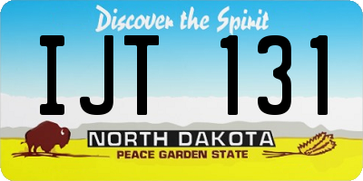 ND license plate IJT131