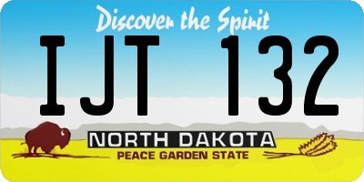 ND license plate IJT132