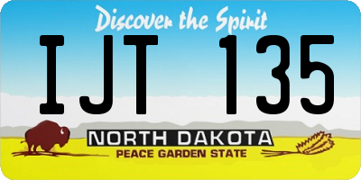 ND license plate IJT135