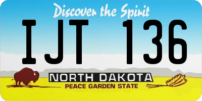ND license plate IJT136