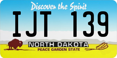 ND license plate IJT139
