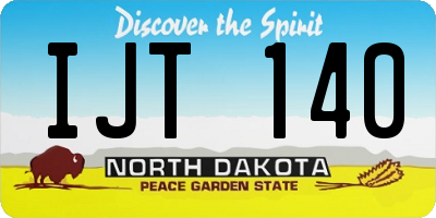 ND license plate IJT140