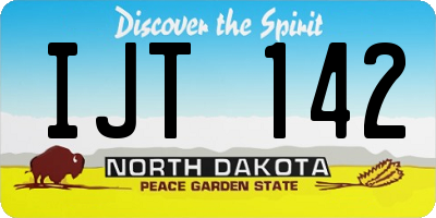 ND license plate IJT142
