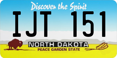 ND license plate IJT151