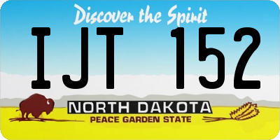 ND license plate IJT152