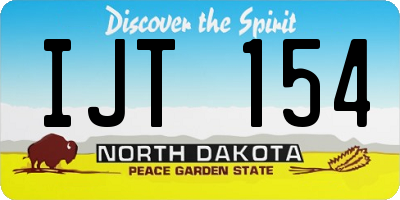 ND license plate IJT154