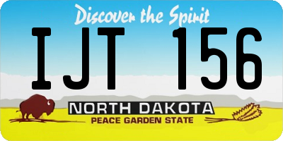 ND license plate IJT156
