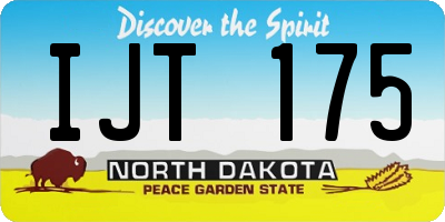 ND license plate IJT175