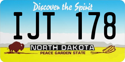 ND license plate IJT178