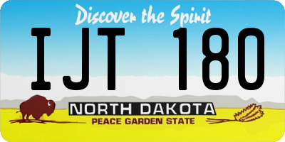 ND license plate IJT180