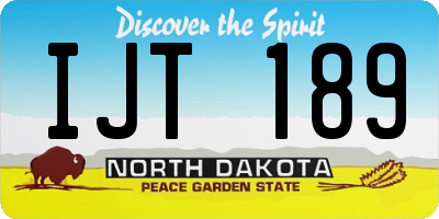 ND license plate IJT189