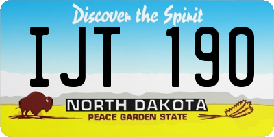 ND license plate IJT190
