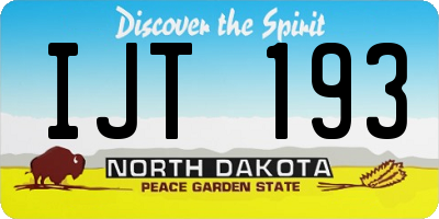 ND license plate IJT193