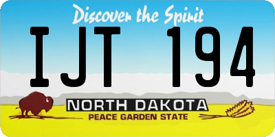 ND license plate IJT194