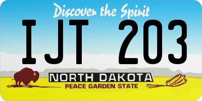 ND license plate IJT203