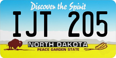 ND license plate IJT205