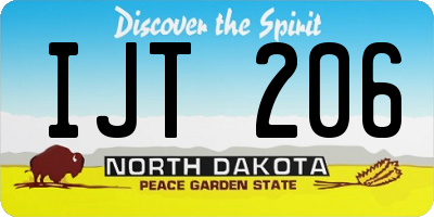 ND license plate IJT206