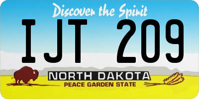 ND license plate IJT209