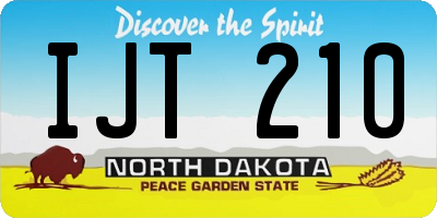 ND license plate IJT210