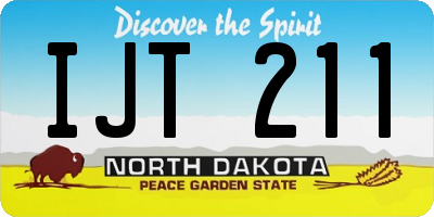 ND license plate IJT211
