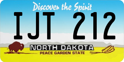 ND license plate IJT212