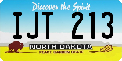 ND license plate IJT213