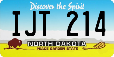 ND license plate IJT214