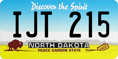 ND license plate IJT215
