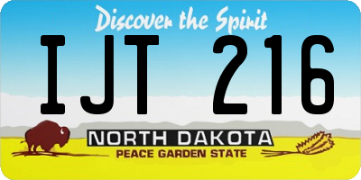 ND license plate IJT216