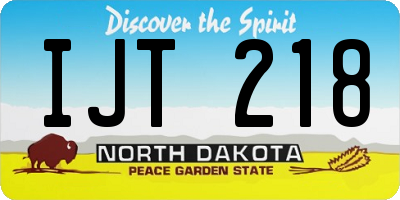 ND license plate IJT218