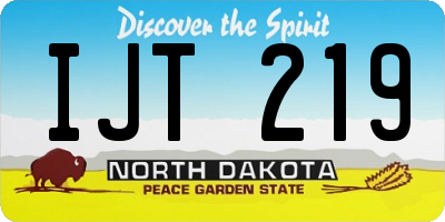 ND license plate IJT219