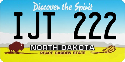 ND license plate IJT222