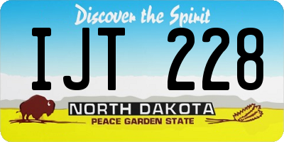 ND license plate IJT228