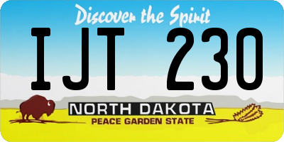 ND license plate IJT230