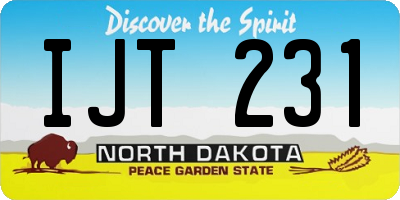 ND license plate IJT231