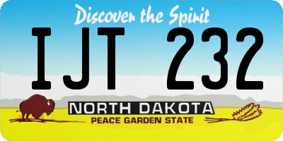 ND license plate IJT232