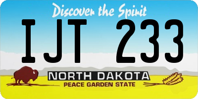 ND license plate IJT233
