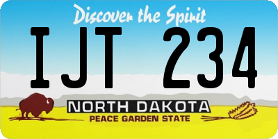 ND license plate IJT234